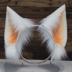 Rouge White Faux Fur Bat Ears Headband