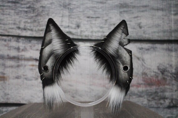 Black & White Faux Fur Mini Bat Ears