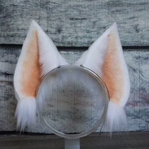 Rouge White Faux Fur Bat Ears Headband