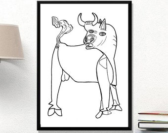 Get Picasso tiere aus einer linie Desktop Wallpaper