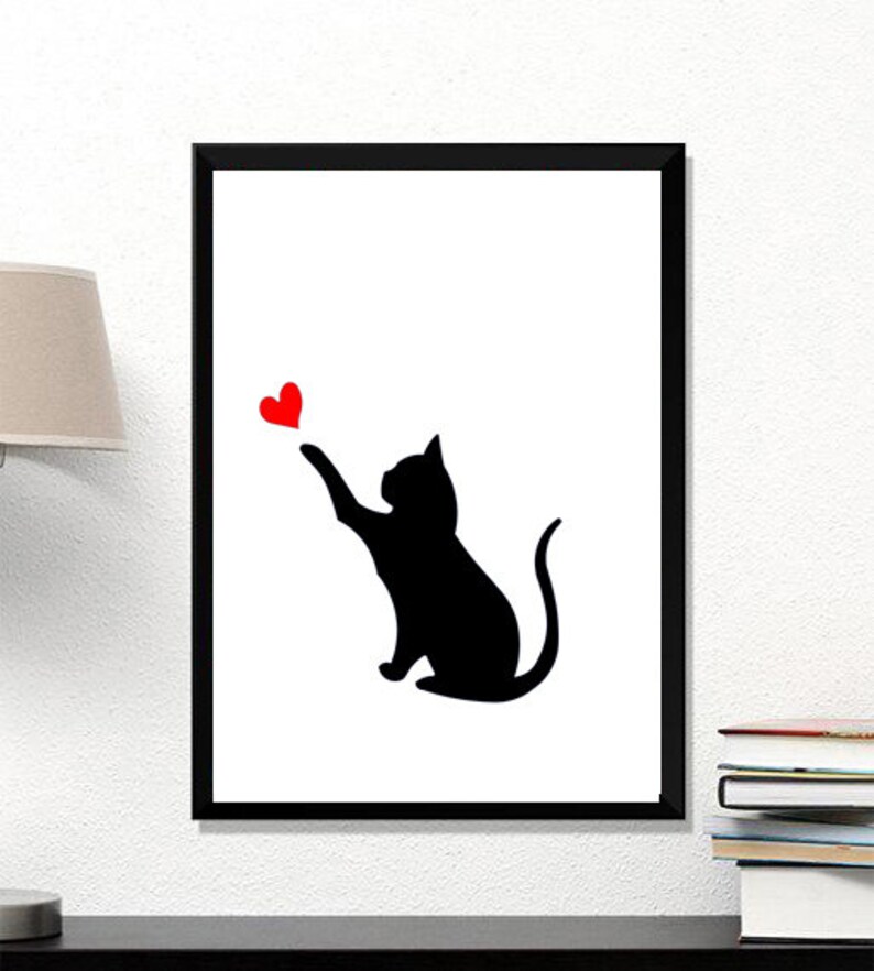 Line Cat Wall Art Cat Poster Cat Expression Prints Cat Etsy