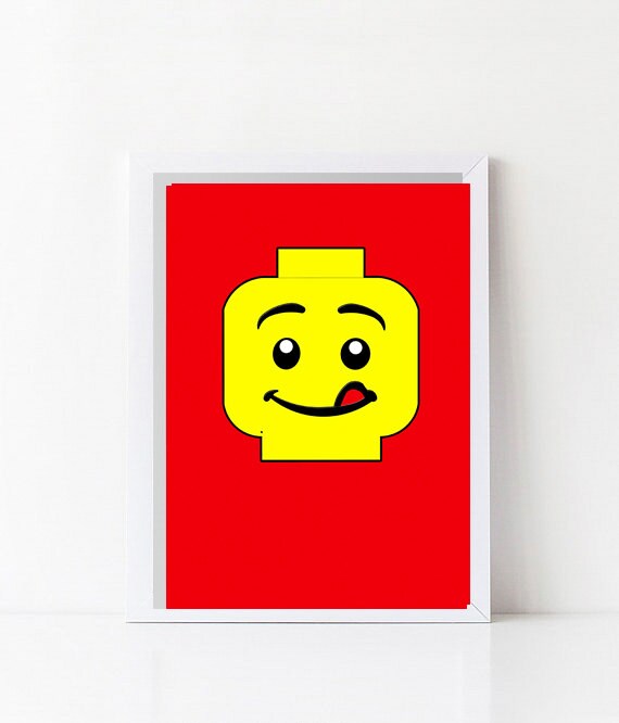 Custom Lego Wall Art Lego Prints 2 Customized Lego Head Etsy