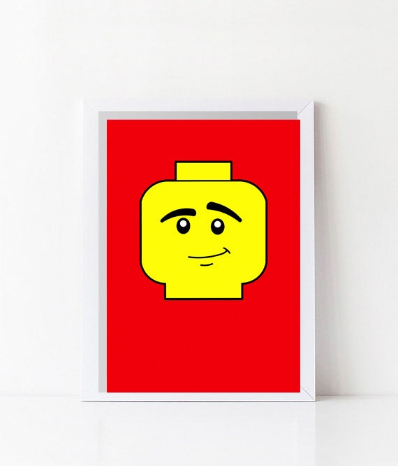 Custom Lego Wall Art Lego Prints 1 Customized Lego Head Etsy
