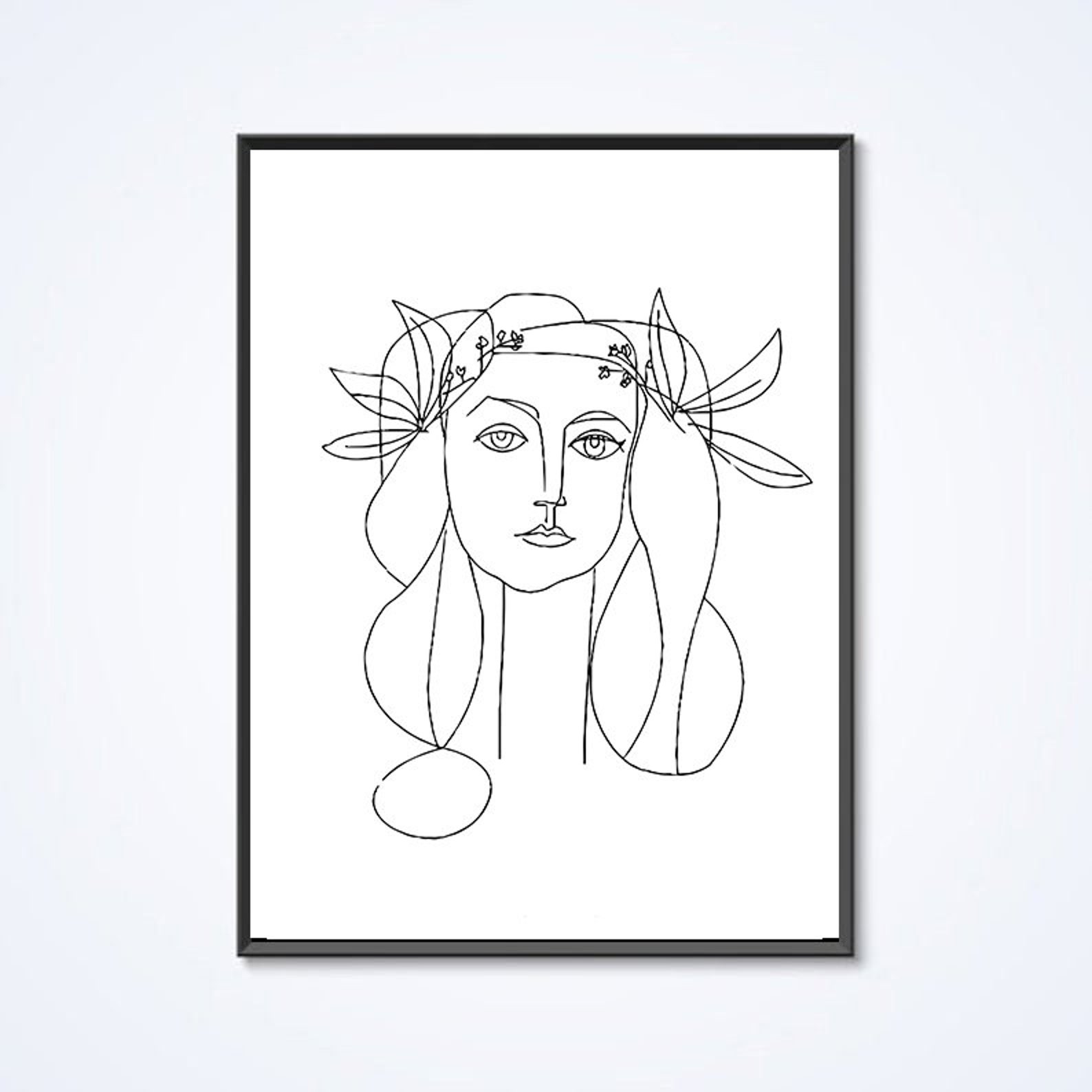 Picasso Print Line Art Print Woman Print 2 Abstract Art | Etsy