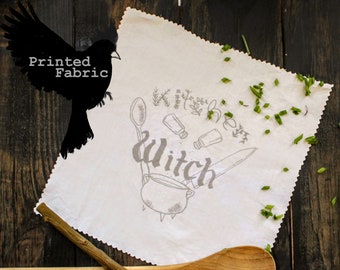 Kitchen Witch Printed Fabric for Embroidery