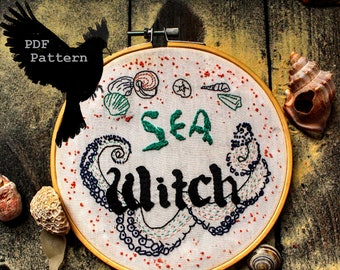 Sea Witch Embroidery Pattern...PDF Digital Download