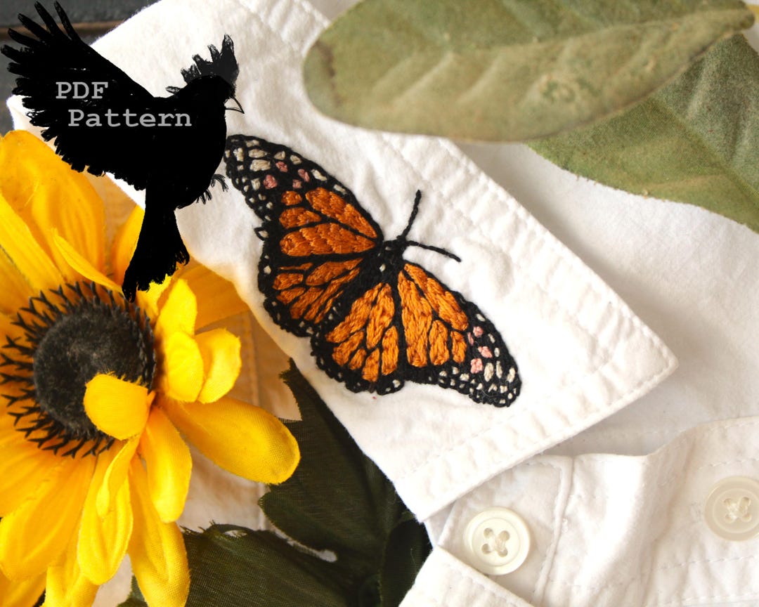 Monarch Butterfly Embroidery Pattern...pdf Digital Download - Etsy