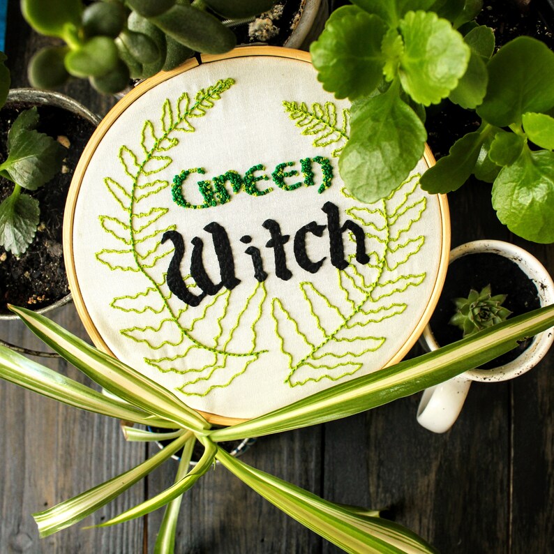 Green Witch Embroidery Kit image 5