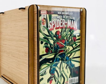 Comic Book Storage & Display Box - Display/Store Comics in an Eco Friendly, Sustainable Wood Storage Box with Lid