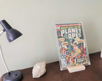 Comic Book Frame with Upcycled Wood Stand and Nonglare Acrylic Cover a Great Christmas Gift