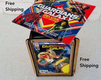 comic book display graded guardians of the galaxy fans perfect gift comic book storagedisplay box with deluxe soundtrack vinyl set book display etsy comic book display graded guardians of the galaxy fans perfect gift comic book storagedisplay box with deluxe soundtrack vinyl set book display etsy