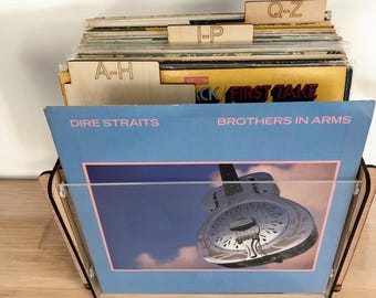 Record Storage Crate with Album Display & Dividers
