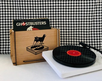 Vinyl Record Crate with Retro Design with FREE U.S. SHIPPING - Store & Organize Your Vinyl LP Collection with a Mid-Century Modern Appeal