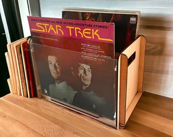 Great Gift For Trekkies! Vintage Vinyl Storage & Display Crate Plus Star Trek Stories LP.  Completes A Star Trek Collection.