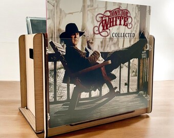 Romany House Vinyl Record Storage/Display Box Plus  Double Album - Tony Joe White &#39;Collected&#39;   - A Great Swamp Rock Album