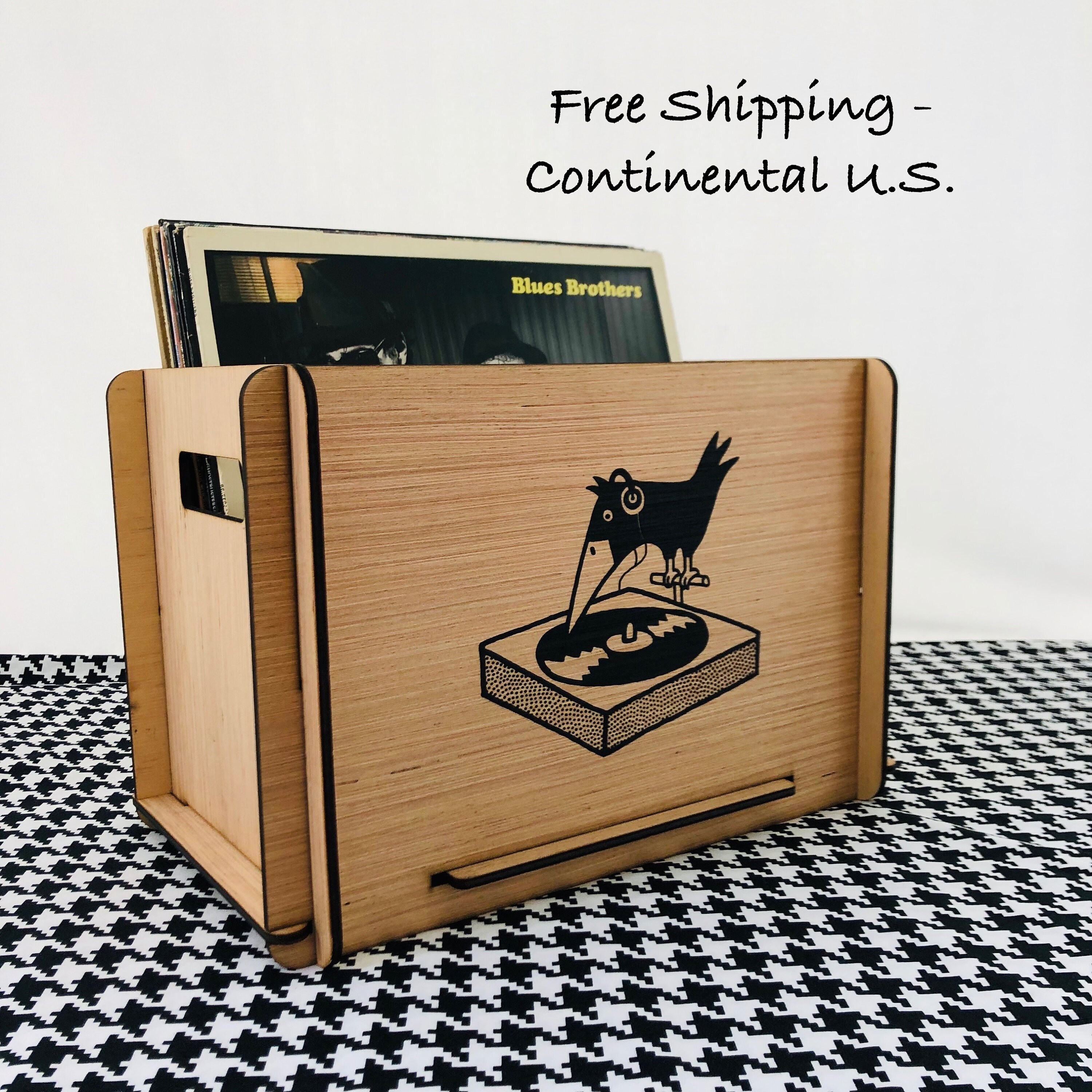 Caja de discos de vinilo con diseño retro con envío gratuito Etsy
