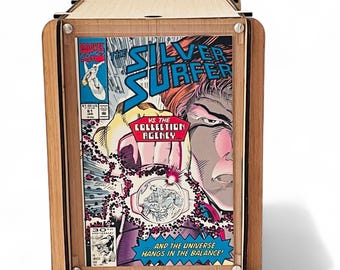 Silver Surfer #61 Vintage Comic Book Plus Wood Comic Storage & Display Box  Marvel