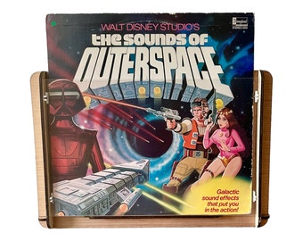 Romany House Original Record Storage/Display Box PLUS Vintage Vinyl LP - Walt Disney Studios 1981 &quot;The Sounds of Outerspace&quot;