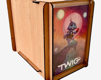 Wood Comic Book Storage Box PLUS Twig Comic, Vol 1 Cover B - Signed by Creators - Great Gift for Contemporary Comic Fan!