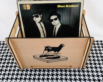 Vinyl Record Storage Crate & Organizer - Perfect Stereo System Accessory for the Vinyl Junkie or the Newbie Collector