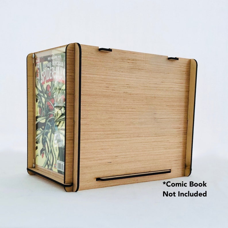 Comic Book Storage & Display Box Display/Store Comics in an Eco Friendly, Sustainable Wood Storage Box with Lid image 2