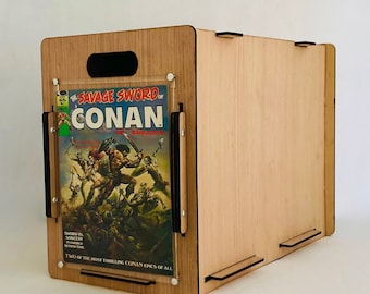 Comic Magazine Storage Box: Display Frame, Stackable, Eco-Friendly Plywood Design