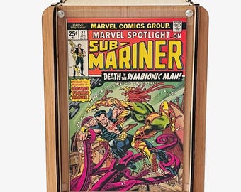 Vintage Marvel's Spotlight On Sub-Mariner #27 Plus Eco-Friendly Wood Comic Storage & Display Box