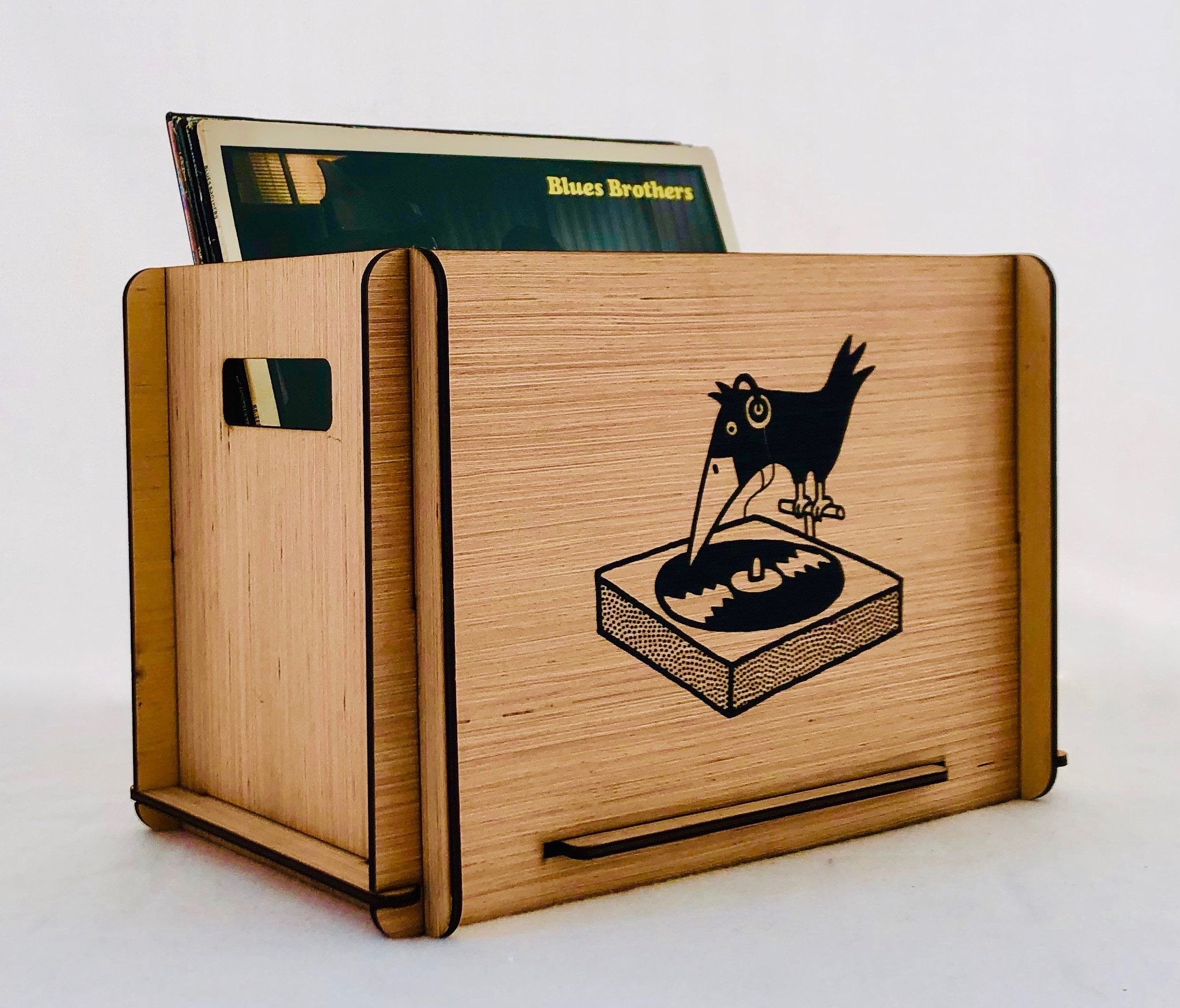 Buy Retro musique Wooden 12” LP Vinyl Record Storage Crate on