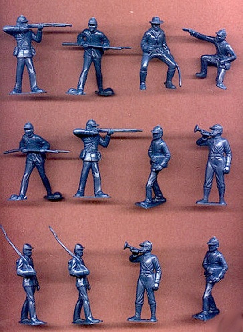 MARX Toy Soldiers 12 Civil War Union Toy Soldiers Reissued Etsy