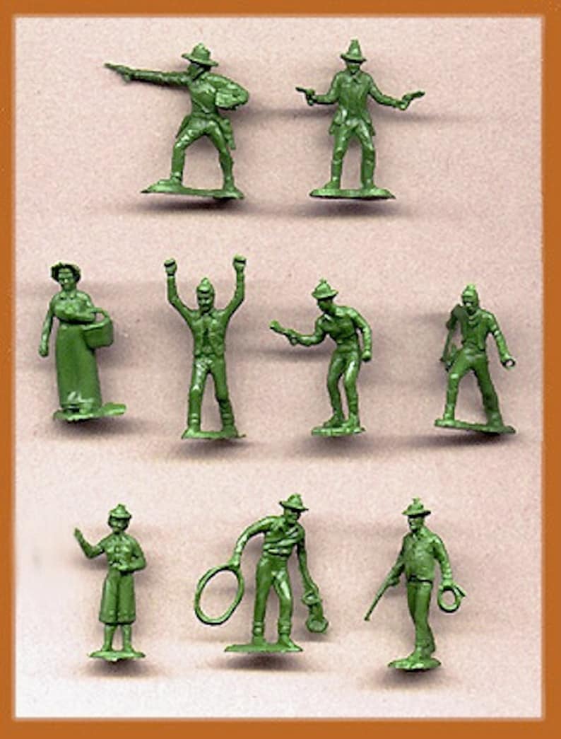 MARX Toy Soldiers 15 Western Cowboys & Frontier Figures Etsy