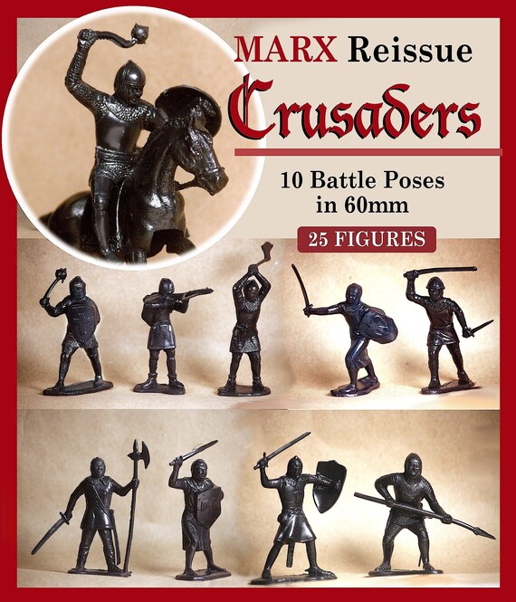MARX Toy Soldiers 25 Medieval Crusader Knights Reissued Etsy