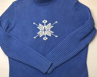 Vintage 80s Cotton Sweater From Lands End Brand | Black With