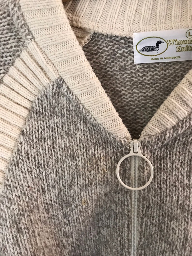 Vintage Winona Knits Minnesota Woolen Mill Wool Sweater Jacket Etsy