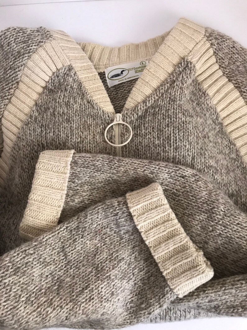 Vintage Winona Knits Minnesota Woolen Mill Wool Sweater Jacket Etsy