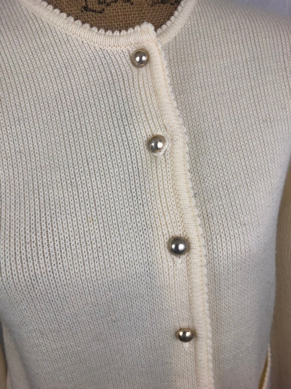 Vintage tight Knit Cardigan Button Down Sweater W… - image 5