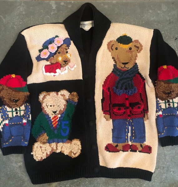 teddy bear cardigan sweater
