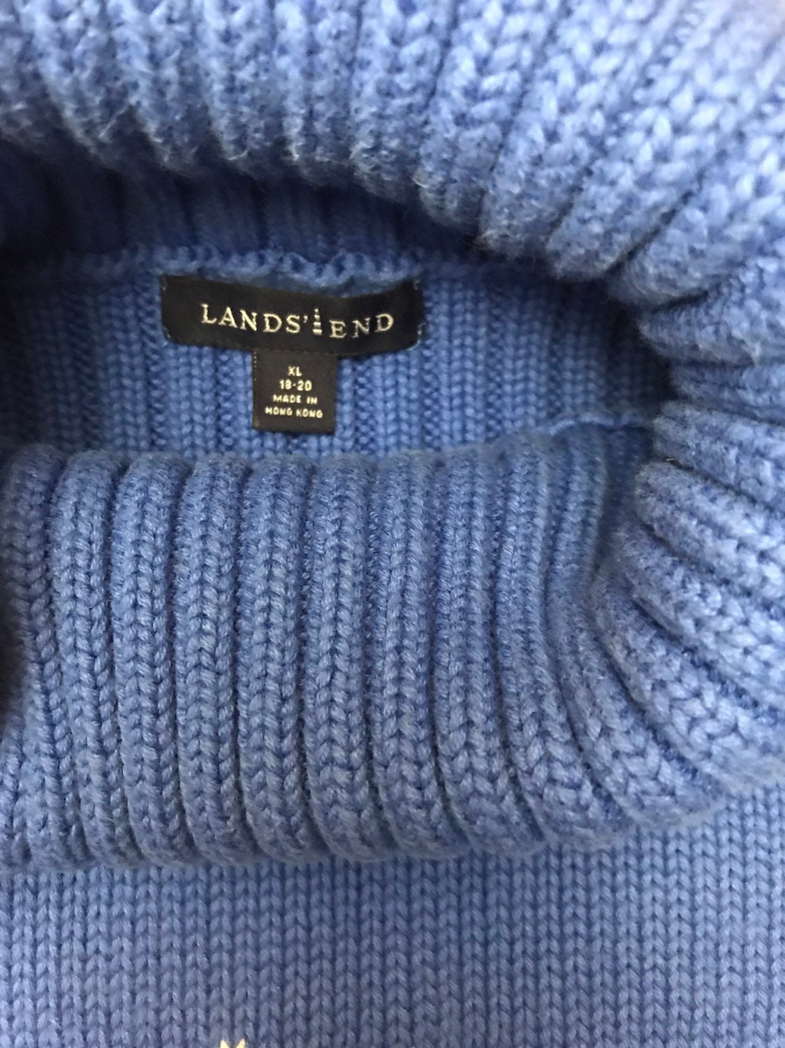 Vintage Land's End Snowflake Ski Sweater Blue Turtleneck - Etsy