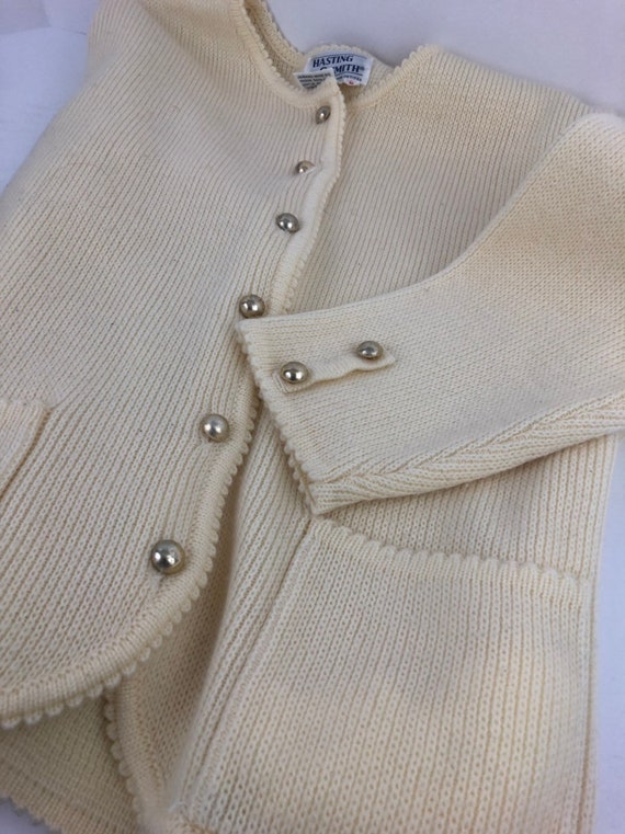 Vintage tight Knit Cardigan Button Down Sweater W… - image 6
