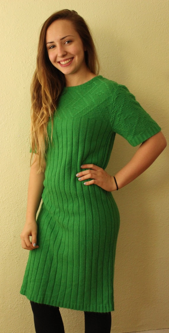 Vintage Sweater Green with Envy Sweater Dress Kell