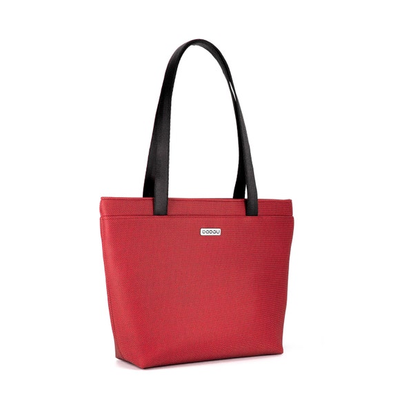 black tote red inside