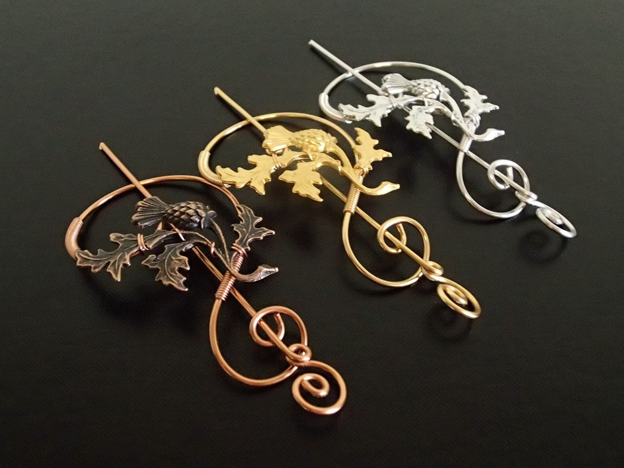 Spilla Penannulare In Acciaio Di Damasco Forgiata A Mano - Molto Resistente --- Spilla Medievale/celtica/greca/romana/per Fibula/mantello O Sciarpa