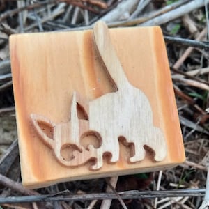 Sello artesanal para jabón, tela, cerámica, arcilla polimérica, papel, oso gato de corcho
