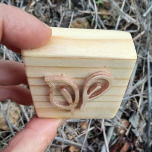 Timbre artisanal en bois pour savon, papier, pâtes, argile polymère, Scrapbook deux feuilles