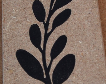 Large acacia branch handcrafted rubber stamp