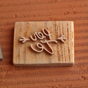 Timbro intaglio legno artigianale per te, per sapone, tessuto, argilla, carta