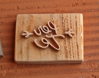 Craft wood carving stamp for you, for soap, fabric, clay, paper