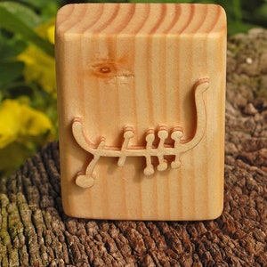 Timbro artigianale in legno, per sapone, tessuto, ceramica, carta, Scrapbook, Navicella Shardana