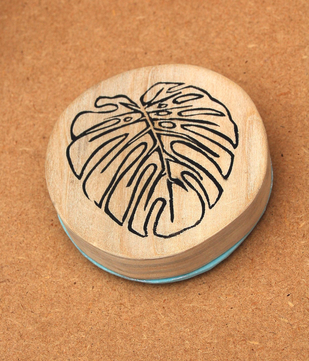 Monstera Leaf Handcrafted Linocut PVC Outline Stamp Etsy
