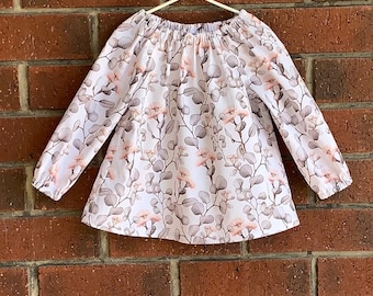 Girl Australian Floral cotton blouse, made in Australia to size 5