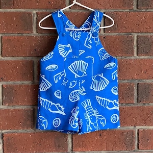 Blue Cotton Baby Short Overalls - Adorable Summer Dungarees